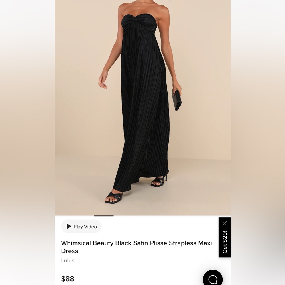 Lulu's Black Strapless Maxi Dress